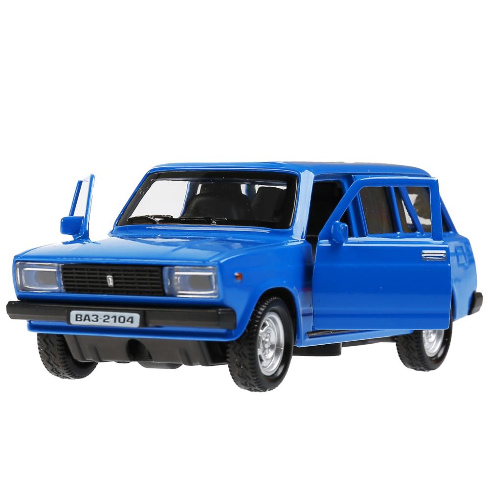 Машина металл ВАЗ-2104 ЖИГУЛИ длина 12 см, двери, багаж, инерц, синий, кор. Технопарк в кор.2*36шт