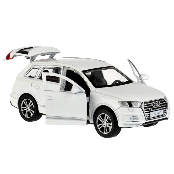 Машина металл AUDI Q7 длина 12 см, двер, багаж, инер, белый, кор. Технопарк в кор.2*36шт