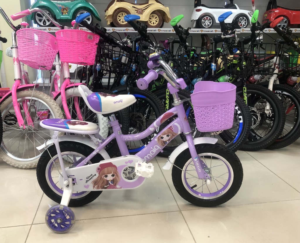 Велосипед 12" фиолетовый с корзинкой 641-12