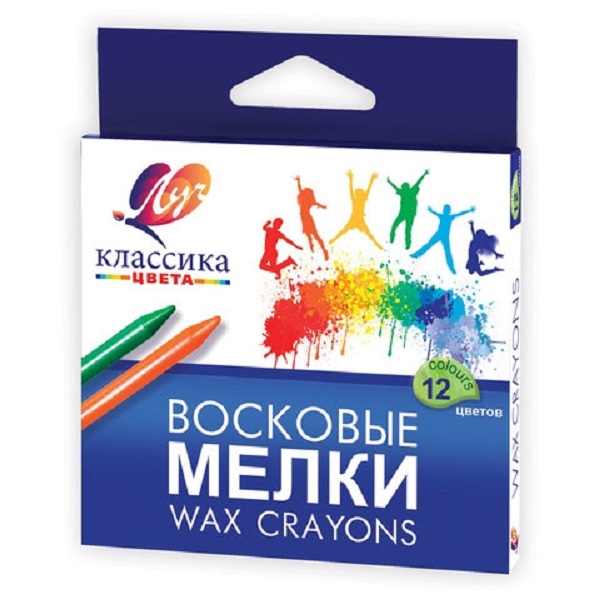 Карандаши восковые ЛУЧ "Классика" 12цв., круглые, 8*90 (40) (12С 861-08)
