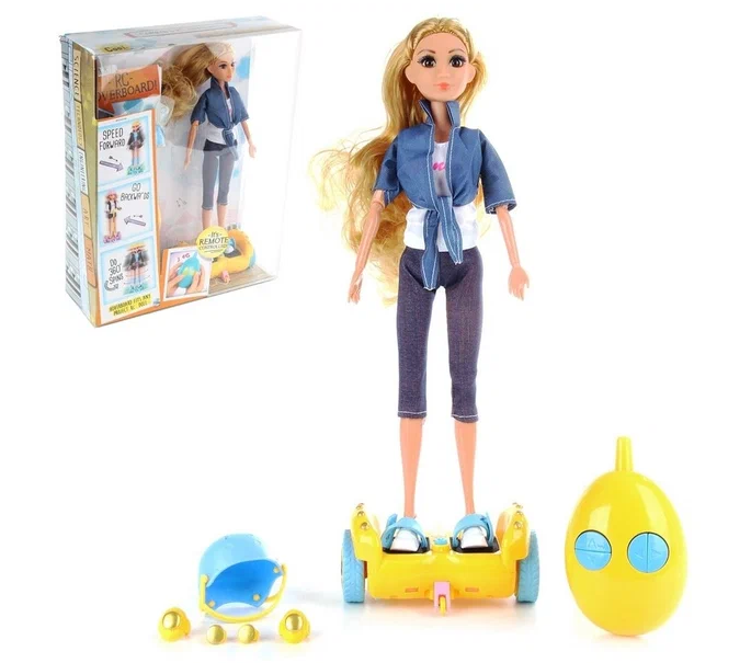 Кукла в наборе с гироскутером на Д/У и игрушечными аксессуарами