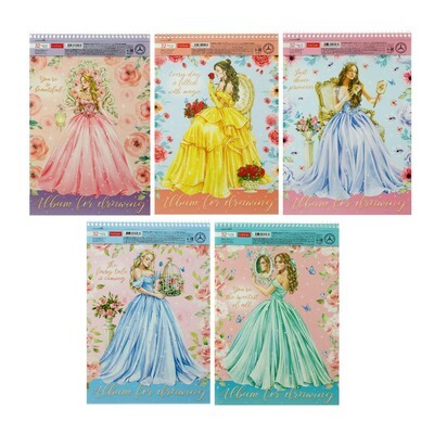 Альбом для рисования ХАТБЕР А4 32 листа "НЕЖНЫЕ ГРАЦИИ" спираль (074776)