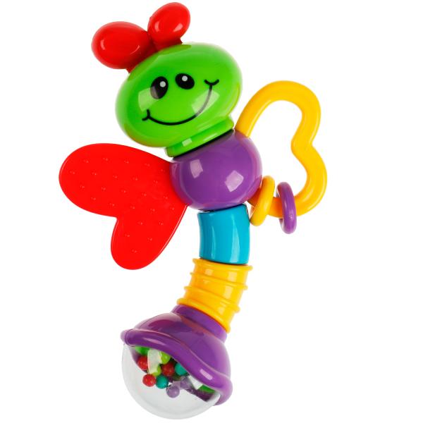 Развивающая игрушка погремушка пчелка "УМКА" , цвет в ассорт. на карт. 