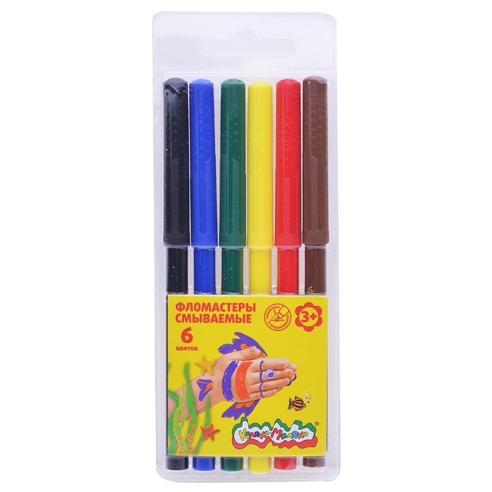 Фломастеры КАЛЯКА-МАЛЯКА, 6 цветов (24/480) (ФКМ06) (038259)