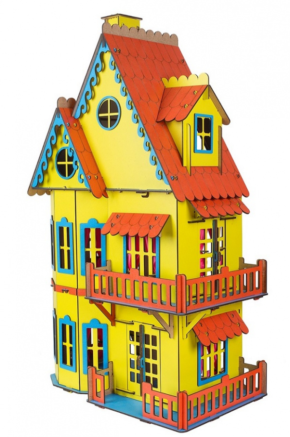 Кукольный домик Д-001 Волшебный 3D-город (76 см) желтый