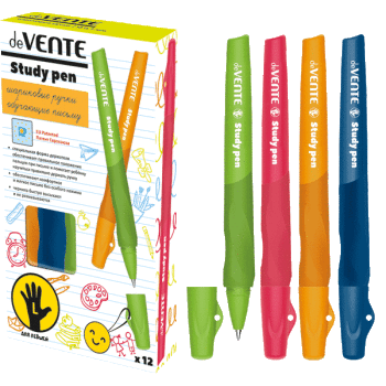 Ручка шариковая deVENTE "STUDY PEN". 0,7мм. обучающая для левши,синяя (5073606)
