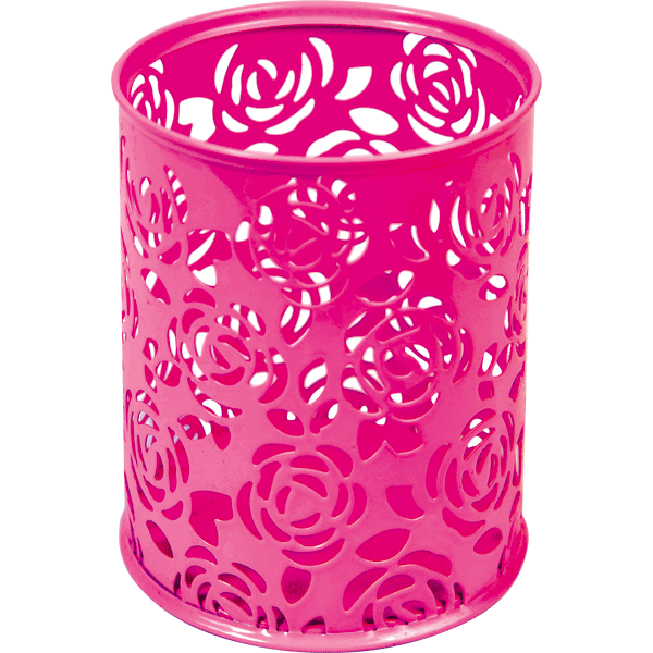 Подставка для пишущих принадлежностей deVENTE, круглая, металлическая,ажурная, розовая (4104703)
