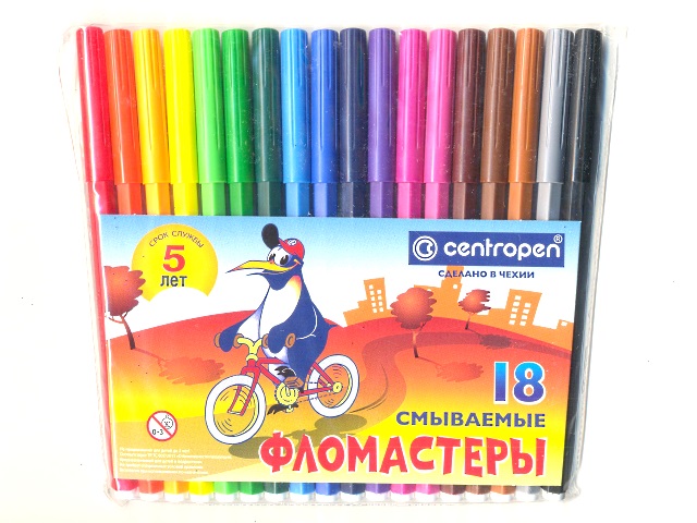 Фломастеры  18цв Centropen смываемые 7790/18 TP/24/100