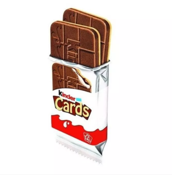 Шоколадно-молочное печенье Kinder Cards, 25,6 г