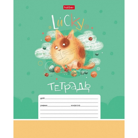 Тетрадь А5 12 л. клетка ХАТБЕР "СЧАСТЛИВЧИКИ", 5 дизайнов в блоке, скоба  (12Т5В1) (067954)