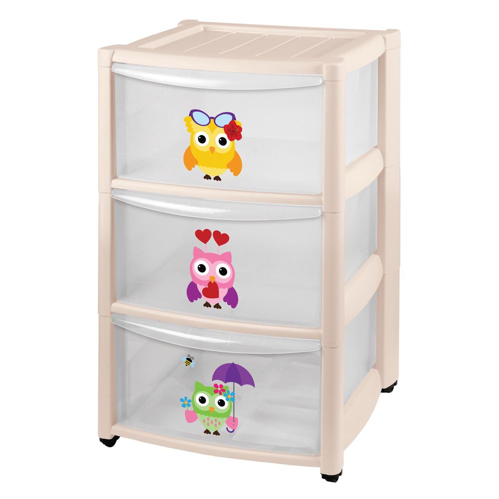 КОМОД ДЕТСКИЙ НА КОЛЕСАХ 3 ЯЩИКА (Бежевый)