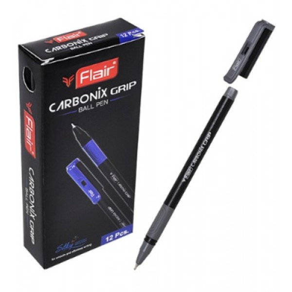 Ручка шариковая FLAIR "CARBONIX GRIP". 0,7 мм. карбон, черная (F-1377/черн.)
