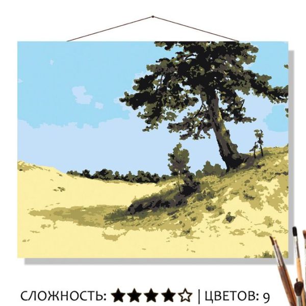 Картина  по номерам на холсте 50x40 "Сосна на песке" Шишкин И.И.