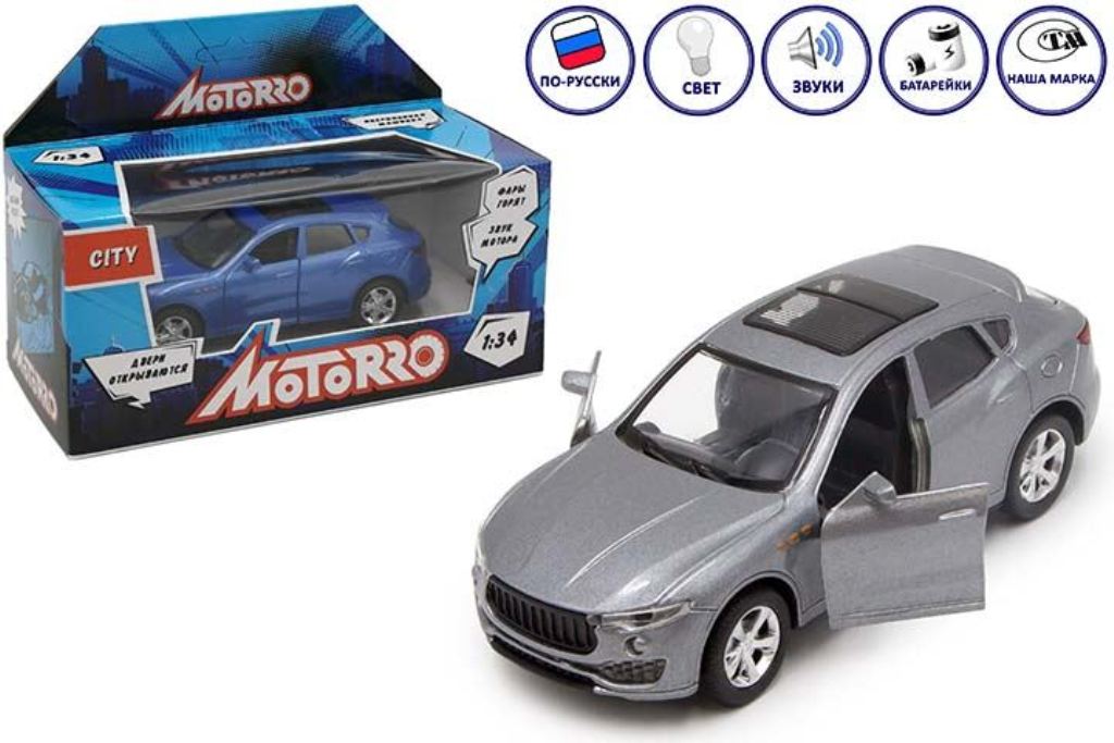 Машинка металл., 1:34, Motorro, откр. двери, свет/звук