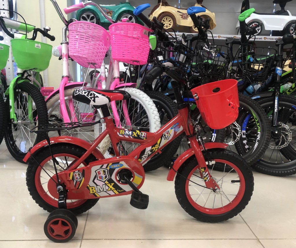 Велосипед 12" красный с корзинкой