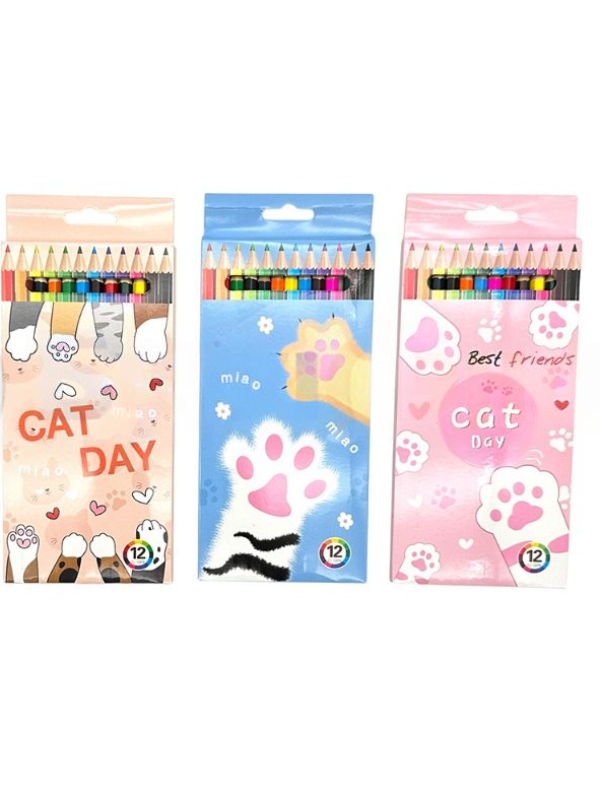 Набор из 12 цветных карандашей Лапки