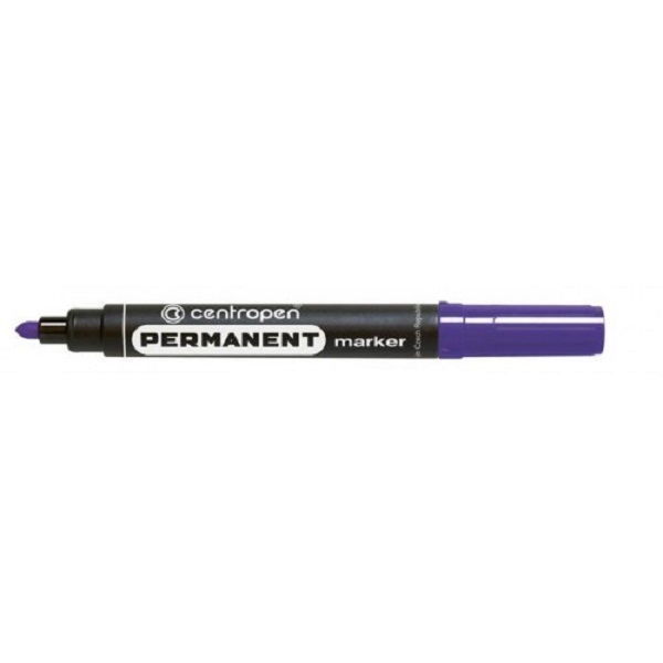 Маркер перманентный CENTROPEN "PERMANENT", 2,50мм, фиолетовый, круглый (10/1000) (8566/1 фиол..)