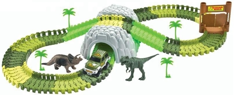 Гибкий трек - динопарк пещера, ворота, 1 машинка, 109 дет