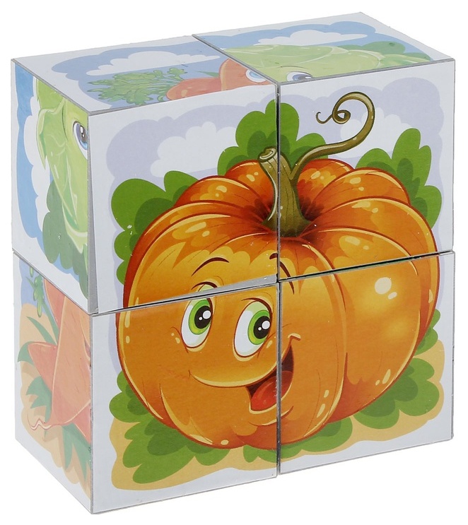 Кубики 4шт "ОВОЩИ" в коробке  (34шт)