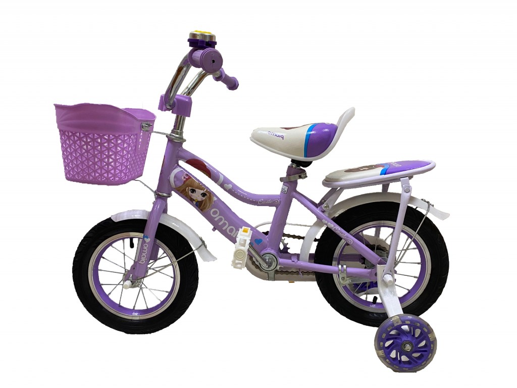 Велосипед 12" фиолетовый с корзинкой 641-12
