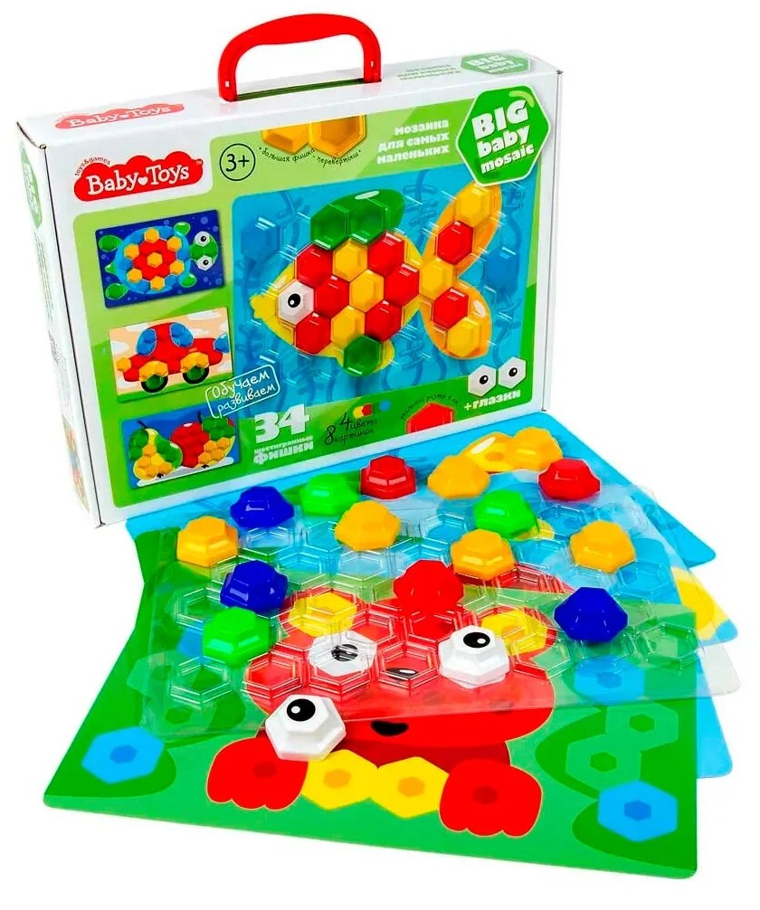 Мозаика для самых маленьких "Рыбка" d40/4 цв/34 эл Baby Toys арт.03576