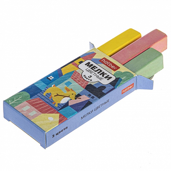 Мелки HATBER "ГОРОДОК" 3 цвета в картонной коробке  (ML_072692) (072692)