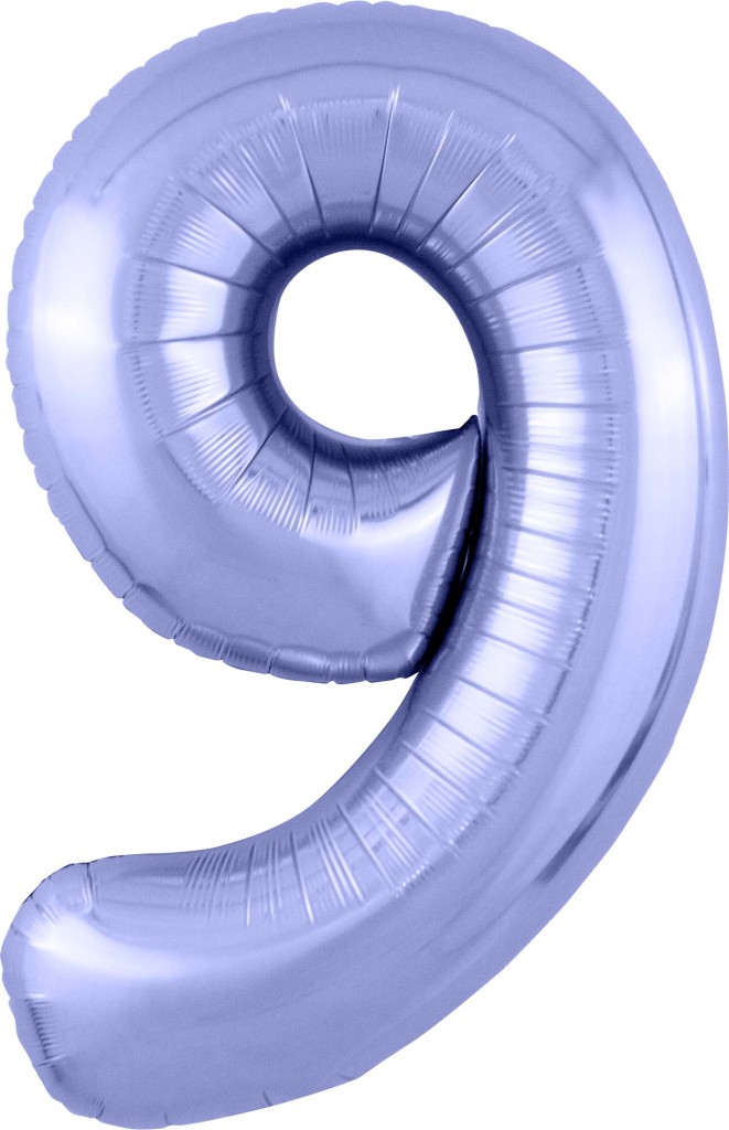 Шар (40''/102 см) Цифра, 9 Slim, Сиреневый, 1 шт. в упак.