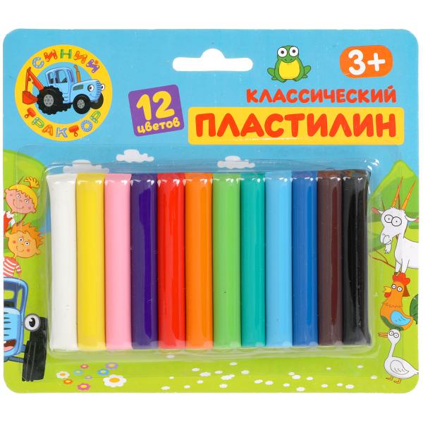Набор пластилина Синий ТРАКТОР 12 цв., блистер, синий трактор MultiArt в кор.4*30шт