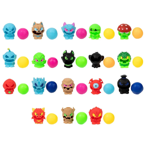 1TOY MONSTER BALL, тянущиеся фигурки 5см с шаром внутри, 18 видов в ассортименте, в пластик.шаре, в