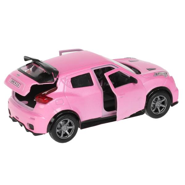 Машина металл NISSAN JUKE-R 2.0 длин 12 см, двер, багаж, инер, розовый, кор. Технопарк в кор.2*36шт