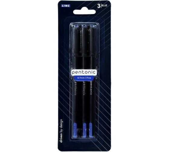 Набор шариковых ручек LINC "PENTRONIC". 0,7 мм. пластик, синяя, 3 шт/уп. (7024/3/В) (209373)