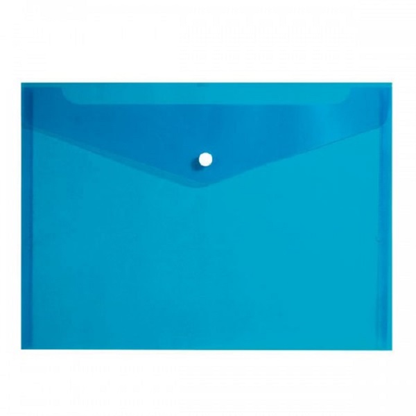 Папка-конверт на кнопке А4 inФОРМАТ, 150 мкм, пластиковая, синяя (10/100) (PK8015B) (040559)
