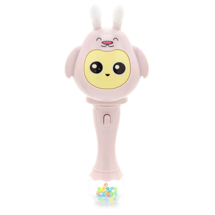 Музыкальная игрушка-погремушка для малышей Зайка