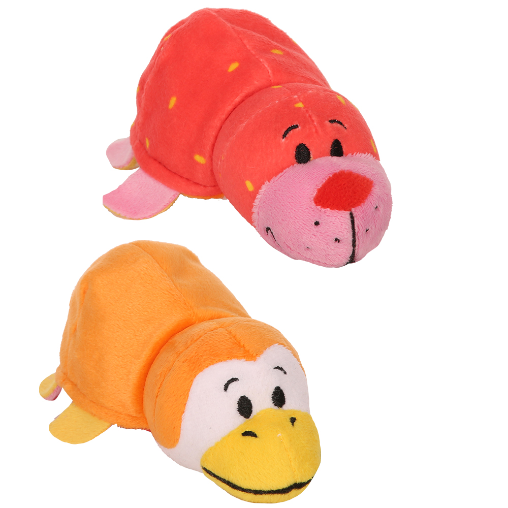 1TOY Вывернушка Ням-Ням 2-в-1 12 см., плюш. Морской котик с ароматом клубники-Пингвинчик с ароматом 