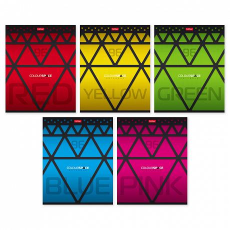 Тетрадь А5 96 л. клетка ХАТБЕР "COLOURSPACE" 65г/кв.м, скоба выб лак (96Т5вмВ1) (075387)