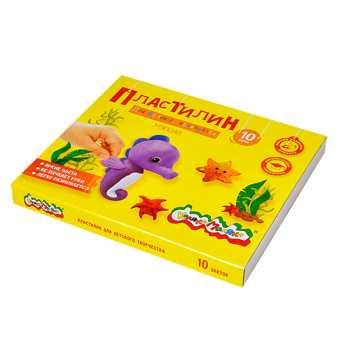 Пластилин КАЛЯКА-МАЛЯКА, 10 цв., 150,00 г, стек (20) (ПКМ10-П) (105289)