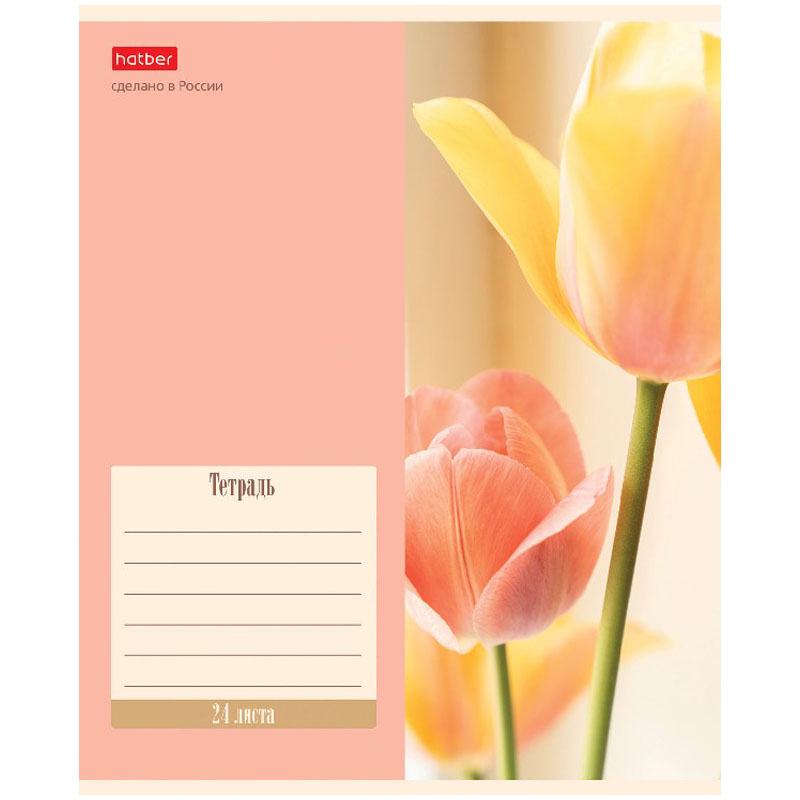 Тетрадь А5 24 л. линия ХАТБЕР "FLOWERS", скоба (24Т5В2) (074946)
