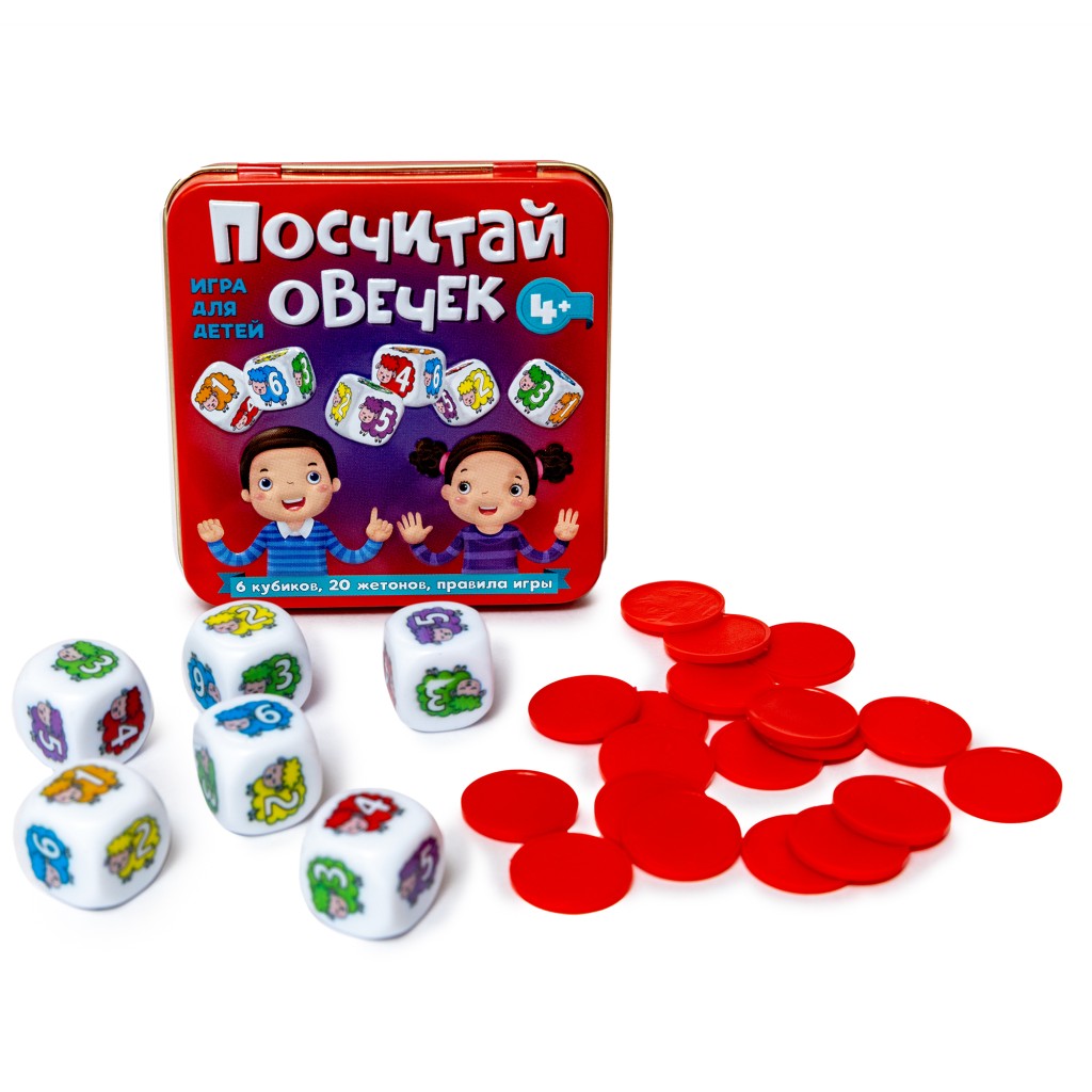 Игра настольная "Посчитай овечек" (жестяная коробочка)