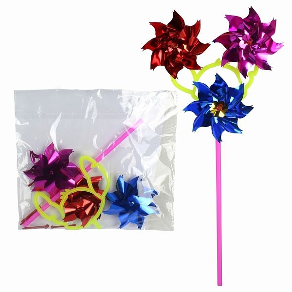 Ветровичок (3 цветочка, голограмма, 15 см) №2221-24