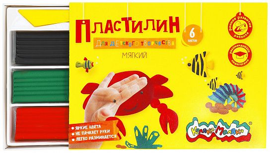 Пластилин КАЛЯКА-МАЛЯКА, 6 цв., 90,00 г, стек (30) (ПКМ06-П) (105285)