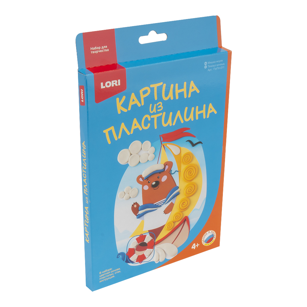 Пз/Пл-011 Картина из пластилина "Мишка моряк"
