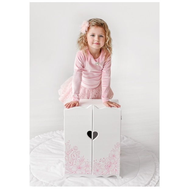 Шкаф с дизайнерским цветочным принтом (коллекция "Diamond princess" белый) 