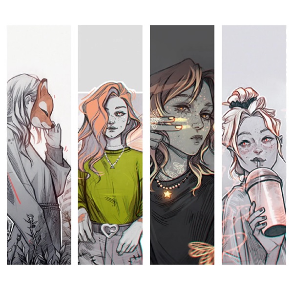 Закладки из картона MadnessMalina (45х193 мм), 4 шт. в комплекте. 