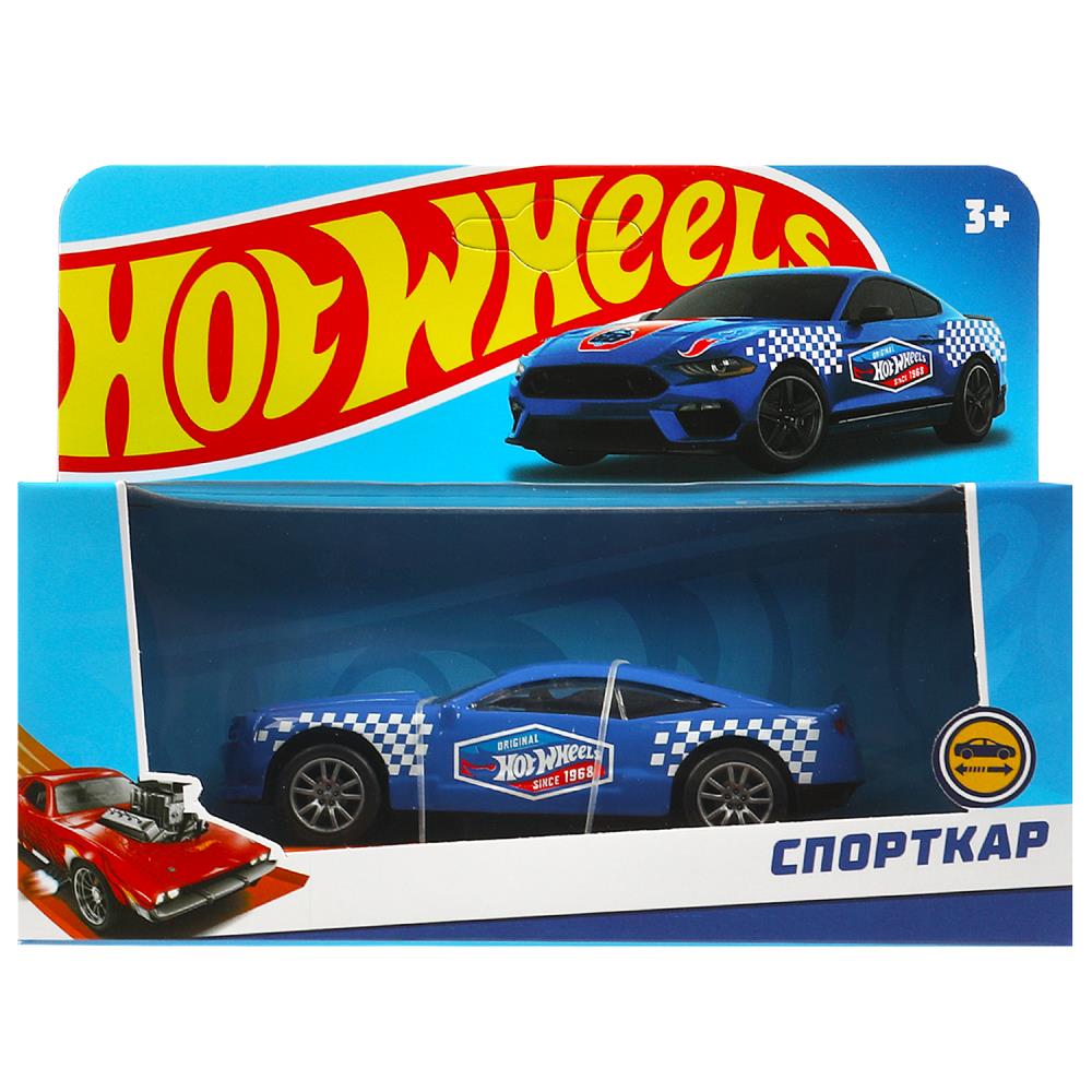 Машина металл Хот Вилс СПОРТКАР 10 см, синий, кор. Технопарк в кор.2*120шт