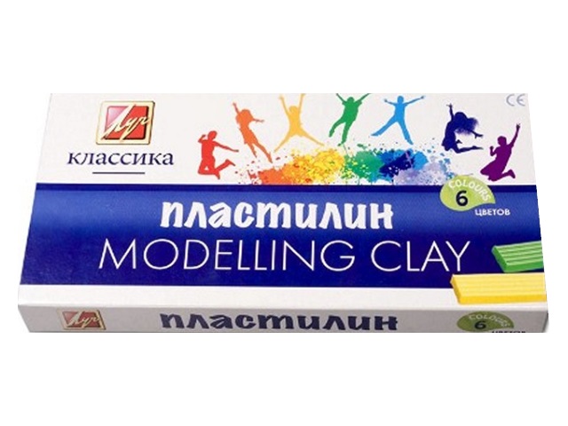 Пластилин  6цв 120гр Классика Детство Луч к/к 12С 878-08/40